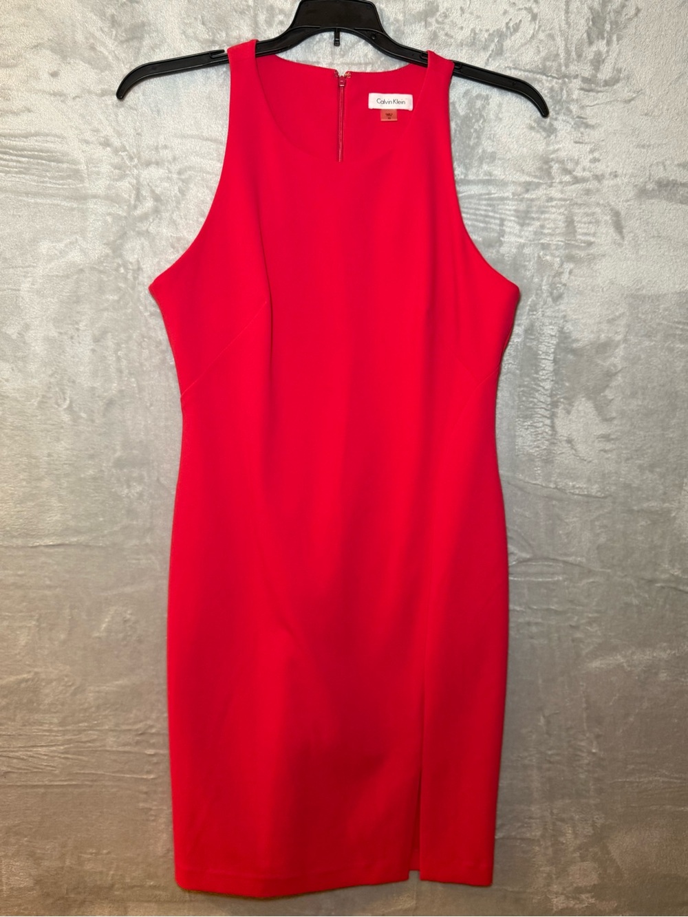 Calvin Klein Womens Hot Pink Sleeveless Sheath Dress Size 10 CD7C1183 Crepe